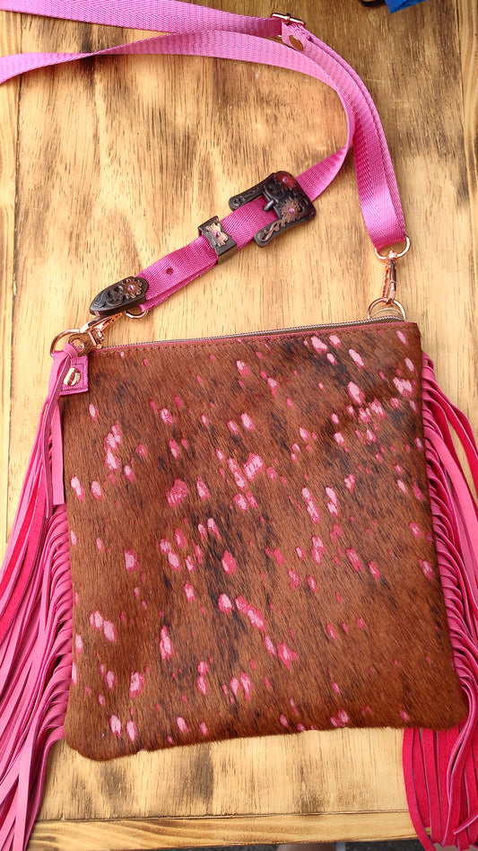 Acid Washed Hair-on Cowhide bag