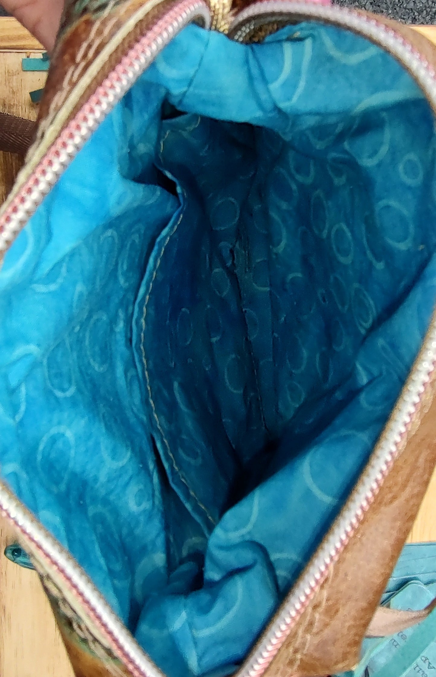 Feather Embossed Leather Boxed bag