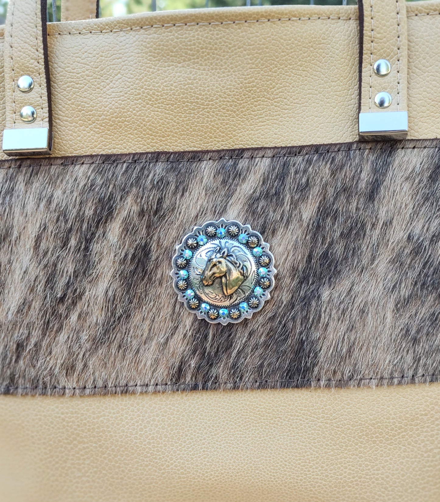 Leather & Hair-on Cowhide Tote