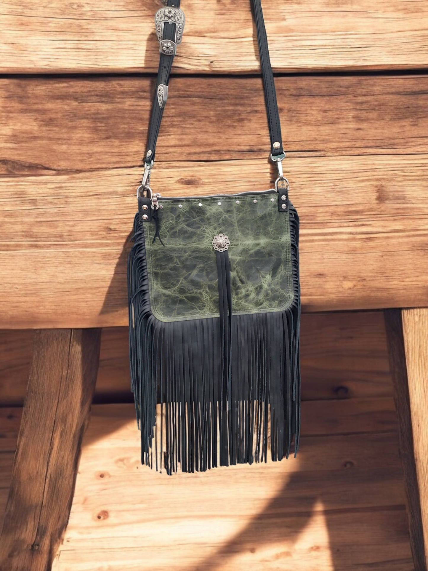 Green Longhorn Leather bag